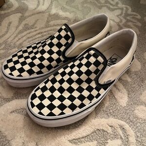 Vans Black and White Checkerboard Slip-Ons
